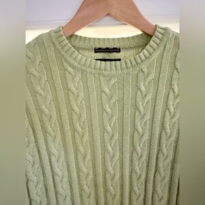 Club Room Light Sage Green Cable Knit Sweater